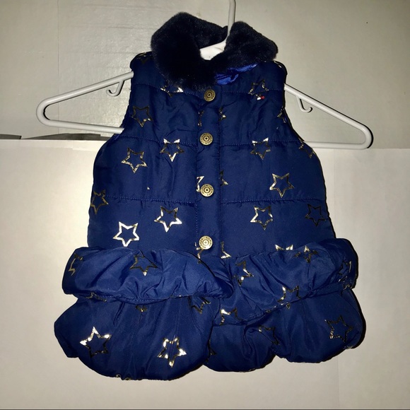 Tommy Hilfiger Other - New Tommy Hilfiger Baby Vest 24M Faux Fur Collar